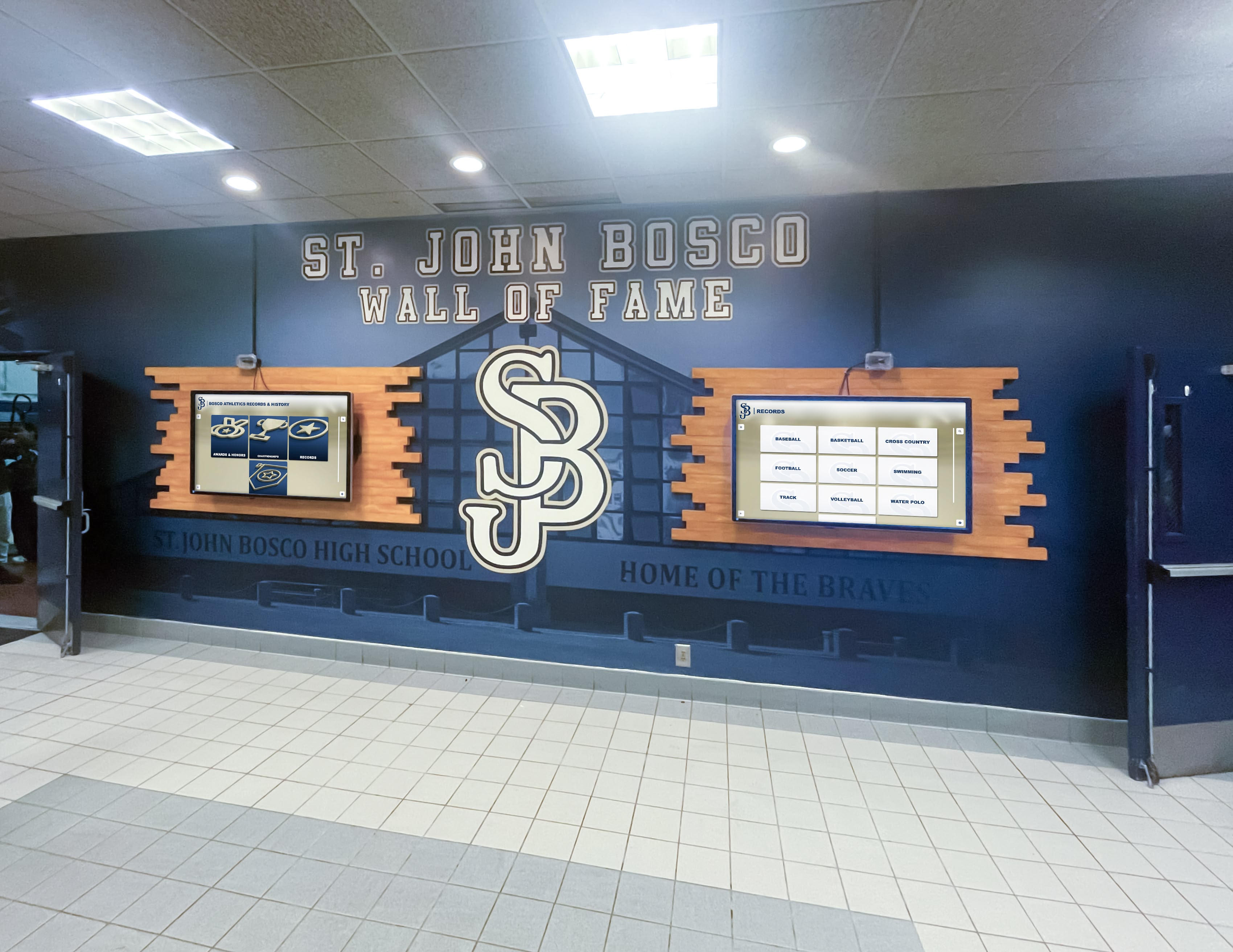 Athletic hall of fame touchscreen display